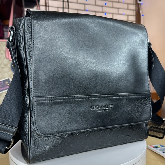 💥COACH - Houston Map Bag In Signature Leather - S0647 - Picture 6 of 14